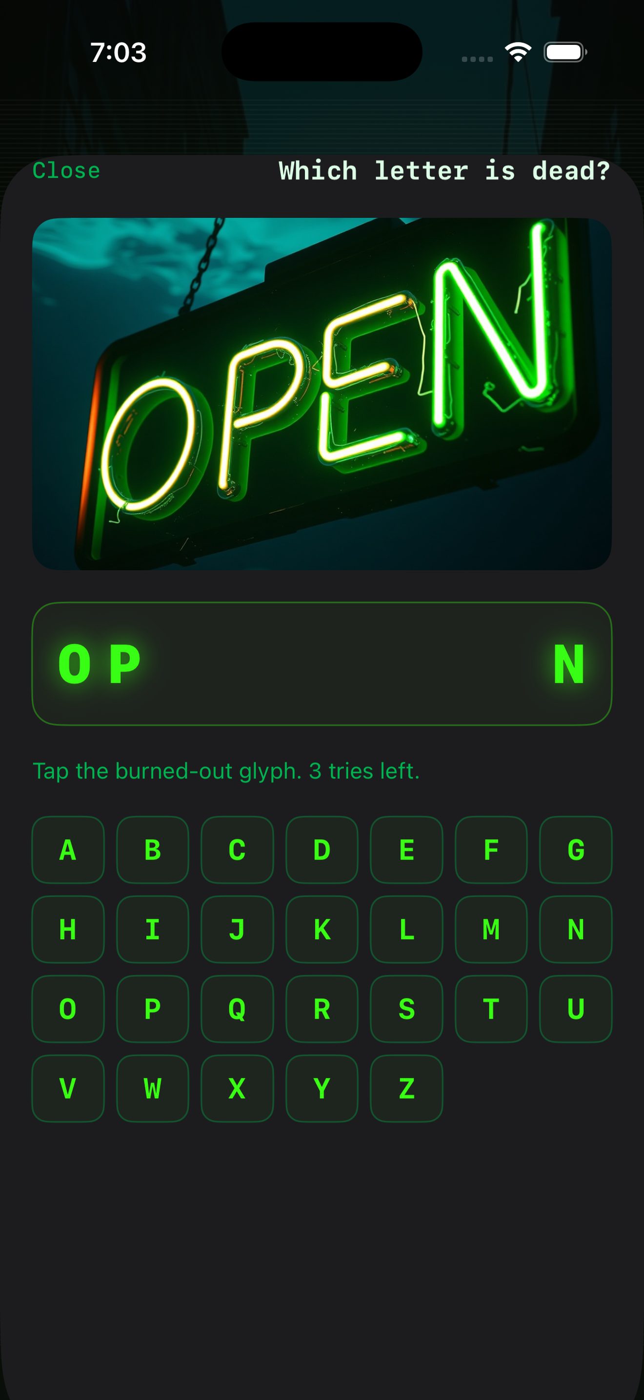 Letter quiz